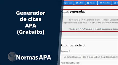 formato apa online generador|Generador de citas APA